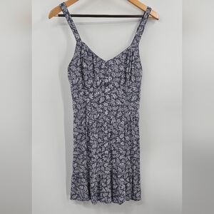 Hollister Blue Floral Sleeveless Dress Size Large
